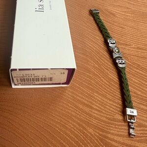 Lia Sophia “Accomplice” Braided Suede Leather Bracelet-Ivy